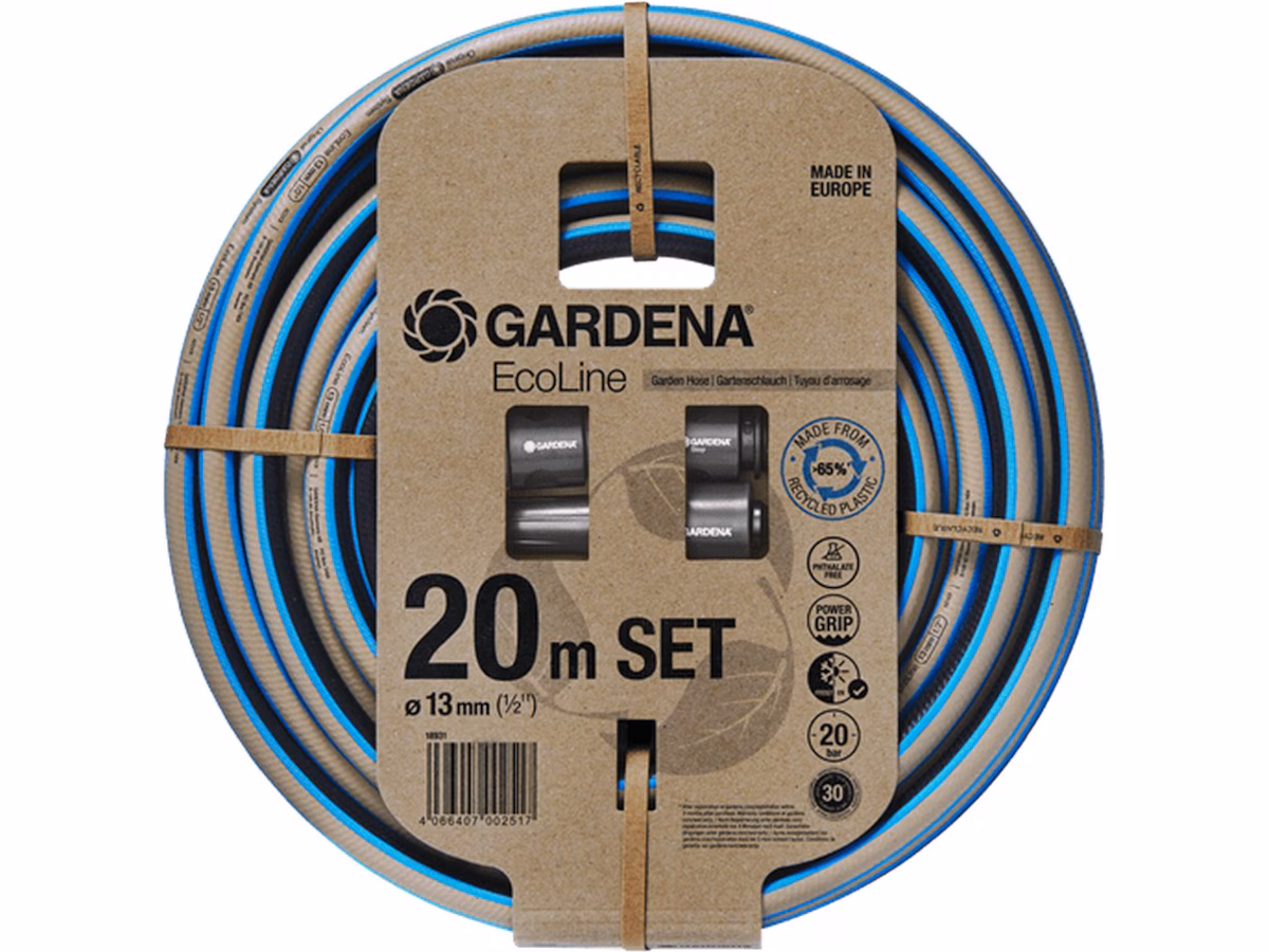 Gardena Hageslange EcoLine 1/2" 20m - med strålerør og krankoblinger