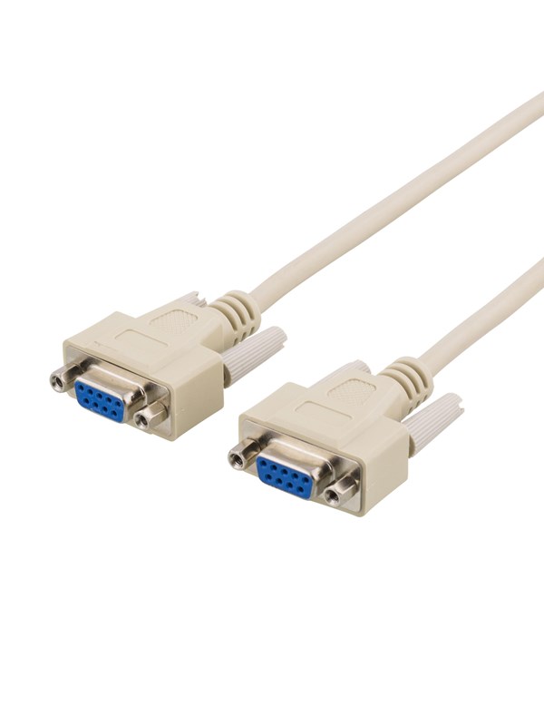 Deltaco null modem cable db9 female-db9 female 3.0m serial communication (between two machines)