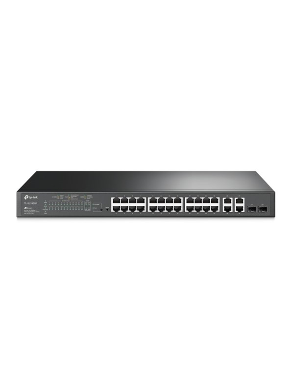 TP-Link TL-SL2428P 24-Port 10/100Mbps + 4-Port Gigabit Smart Switch with 24-Port PoE+