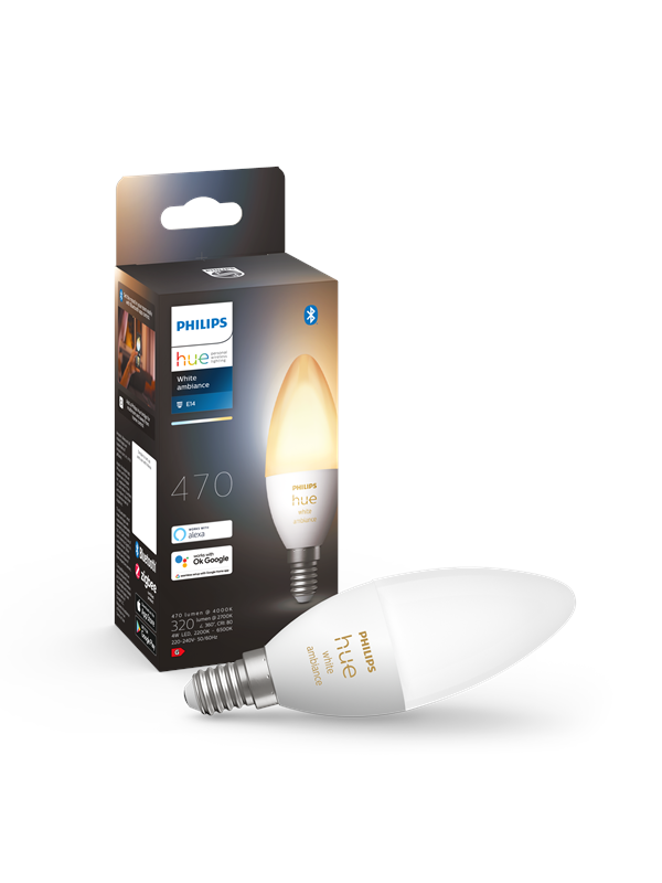 Philips Hue White Ambiance E14 B39 Candle Light - 1-pakning