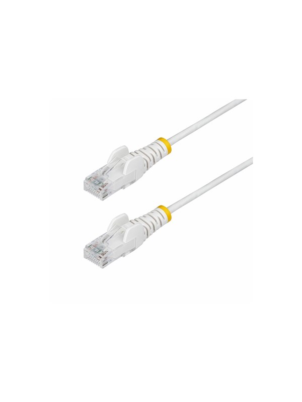 StarTech.com 2.5m White Slim CAT6 Ethernet Cable Snagless 28AWG LSZH - patch cable - 2.5 m - white - Hvit - 2.5m