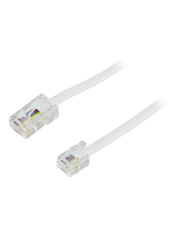 Deltaco phone cable - 5 m - white - Hvit - 5m