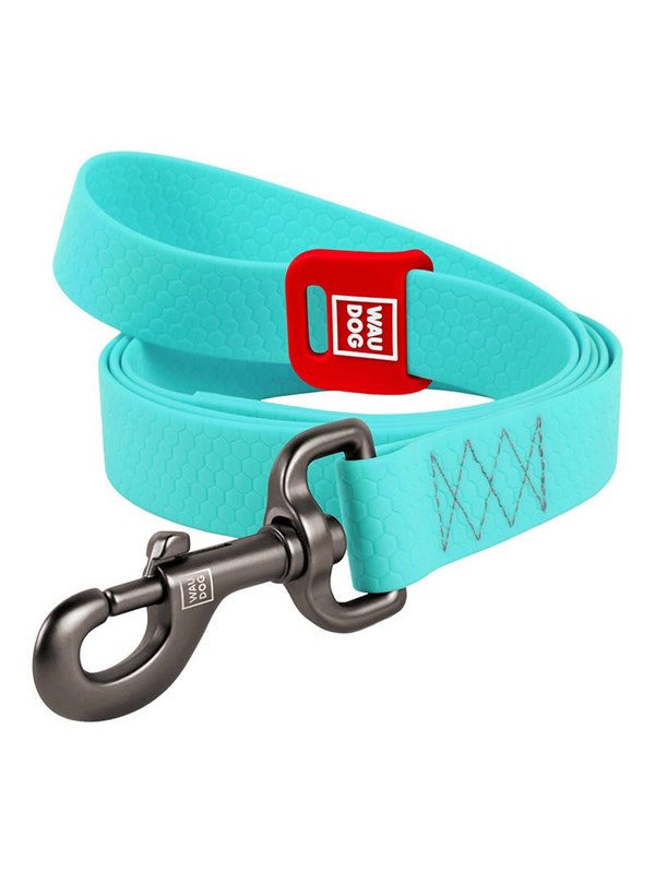 Waudog waterproof dog leash 20mm wide 183 cm long blue
