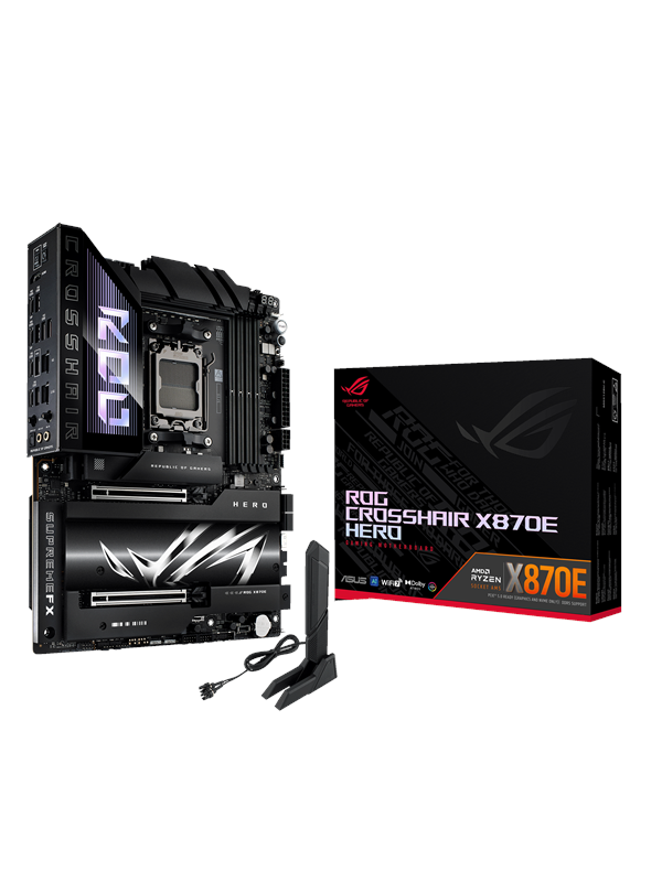 ASUS ROG CROSSHAIR X870E HERO Hovedkort - AMD X870E - AMD AM5 socket - DDR5 RAM - ATX