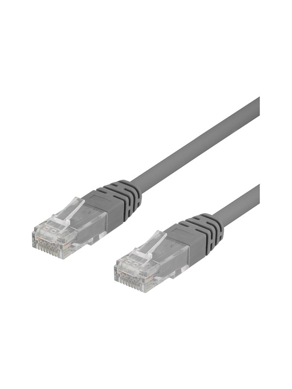 Deltaco patch cable - 30 cm - grey - Grå - 0.3m