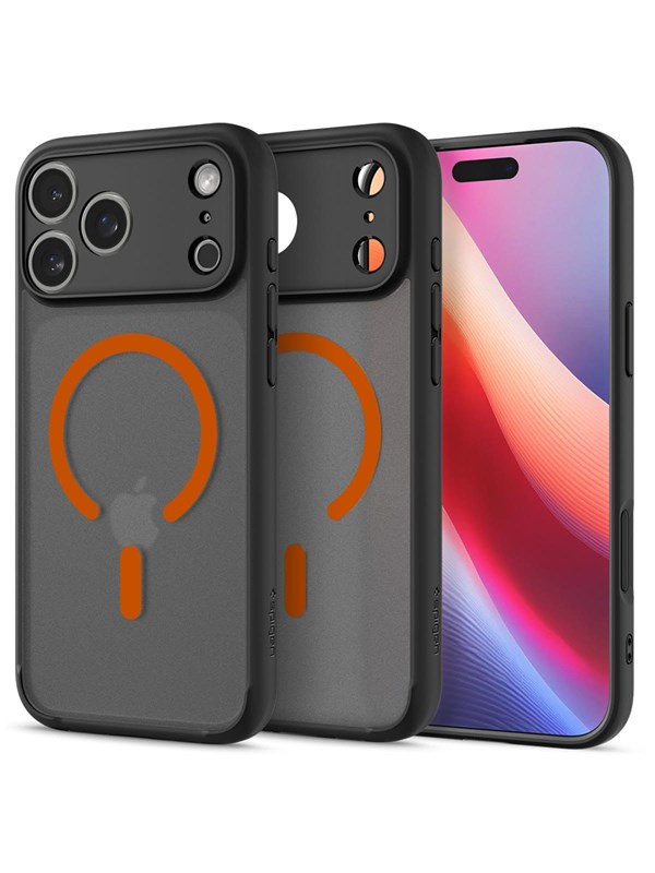 Spigen Ultra Hybrid MagSafe - frost black orange - iPhone 17 Pro Max