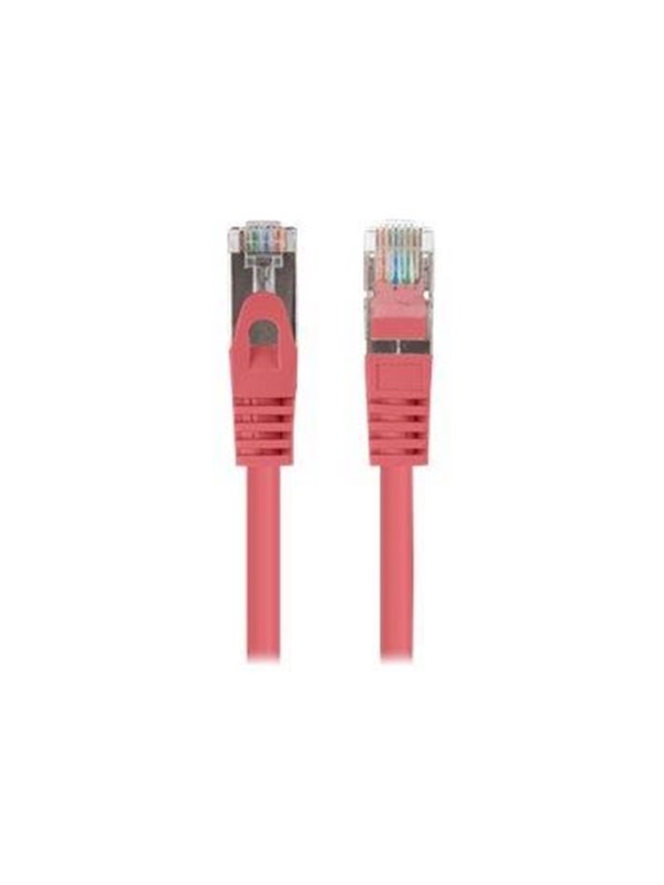 Lanberg patch cable - 25 cm - red RAL 3017 - Rød - 0.25m