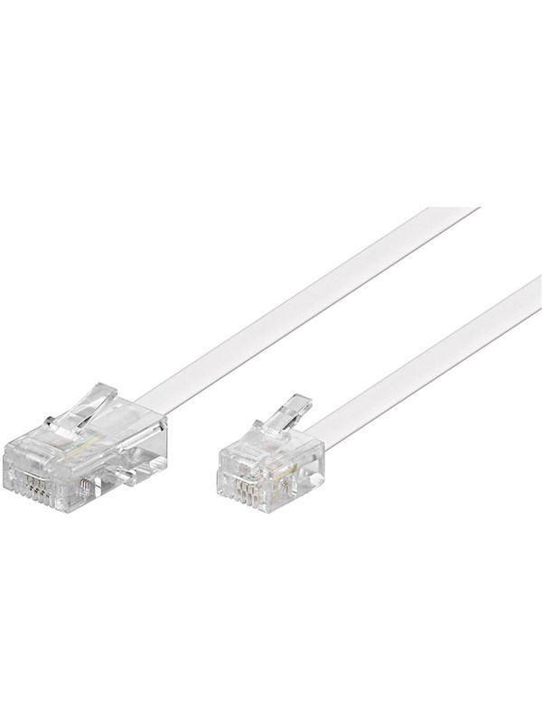Pro Modular telephone cable - Hvit - 6m