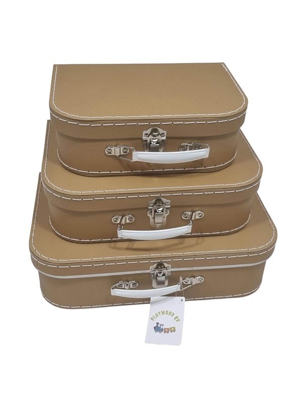 Playwood - Cardboard Suitcase Set Brown 3 pcs.