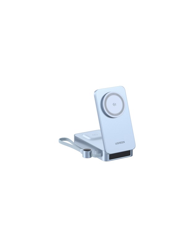UGREEN MagFlow Qi2.2 25 W Magnetic Wireless Charging Powerbank with Built-in Cable Nødlader - Sølv - 20000 mAh