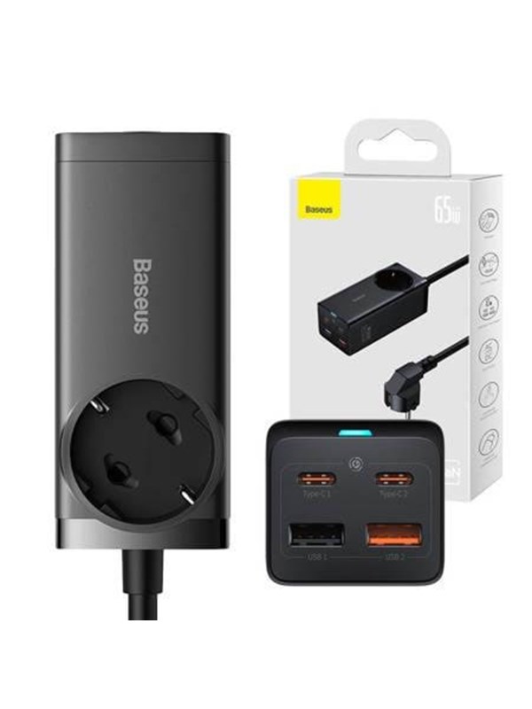 Baseus GaN3 Pro wall charger / powerstrip 2xUSB + 2xUSB-C + AC 65W