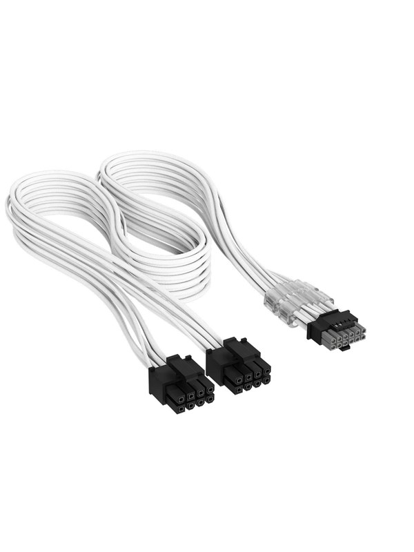 Corsair Elite Premium Individually Sleeved 2x 8-Pin to PCIe 12V-2x6 600W (Type 4) - Hvit