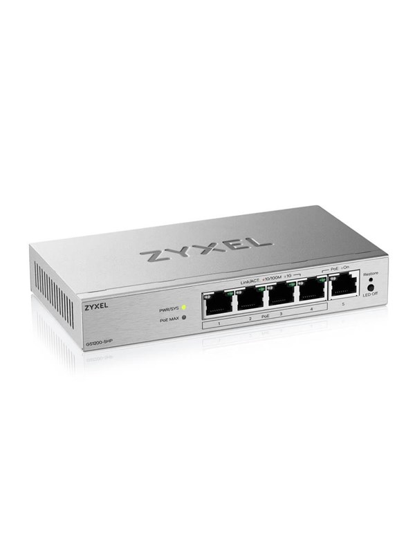 ZyXEL GS1200-5HPV3 5-Port Web Managed Gigabit Switch