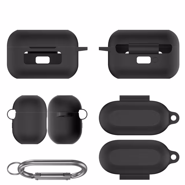Silikonbeskyttelsesetui for TOZO NC9 Bluetooth-øretelefoner (2024-modell) Sort
