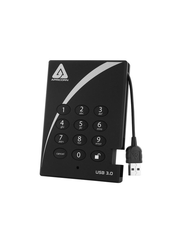 Apricorn Aegis Padlock 3.0 - Ekstern Harddisk - 2TB - Svart