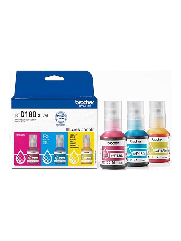 Brother BTD180CL Multipack - 3-pack - yellow cyan magenta - original - ink refill