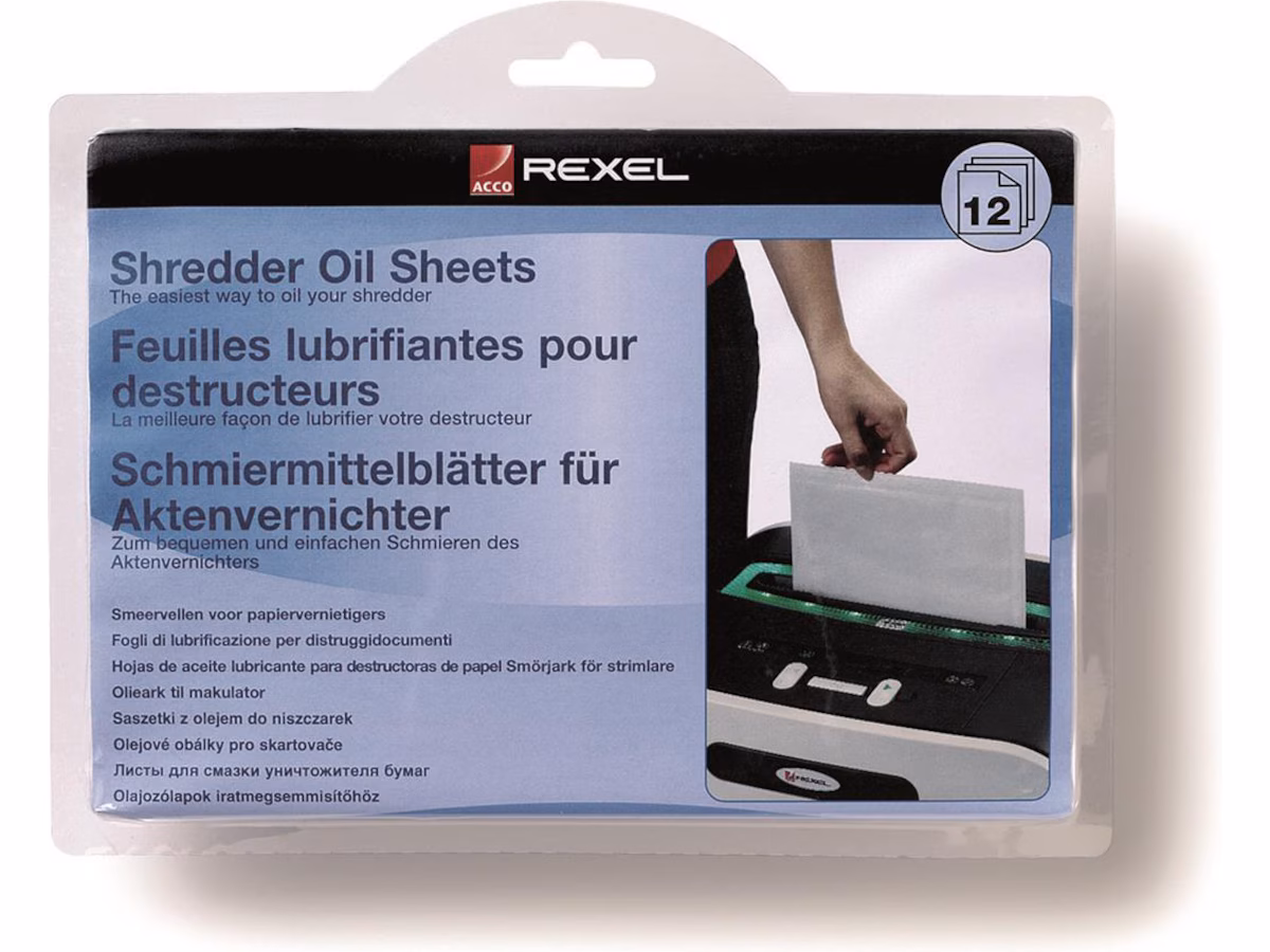 Rexel Oljeark til makuleringsmaskin 12pk
