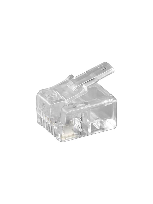 Pro RJ11 modular plug for flatcable 4 pol. - Transparent