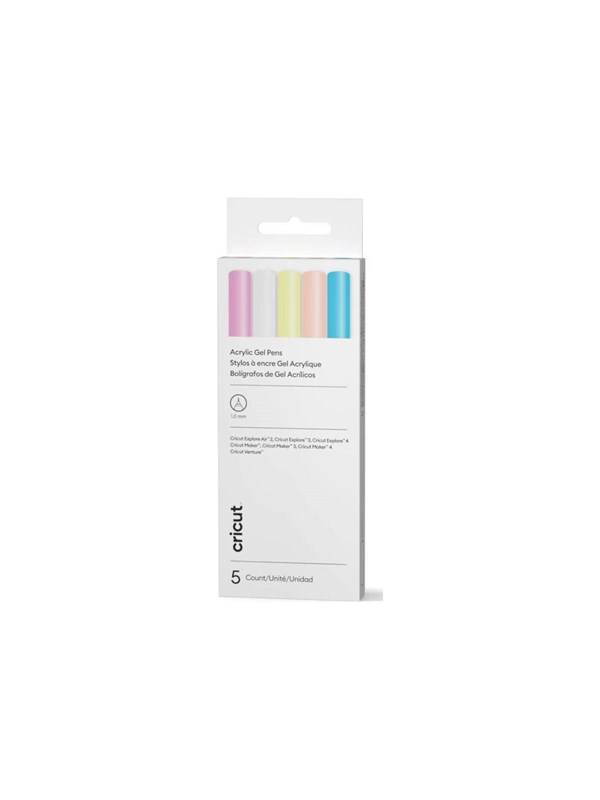 Cricut Acrylic - rollerball pen - blue yellow white orange pink (pack of 5)