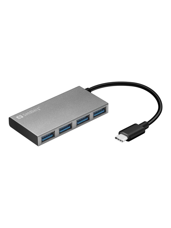 Sandberg USB-C to USB 3.0 Hub USB-hub - USB 3.0 - 4 porter - Sølv
