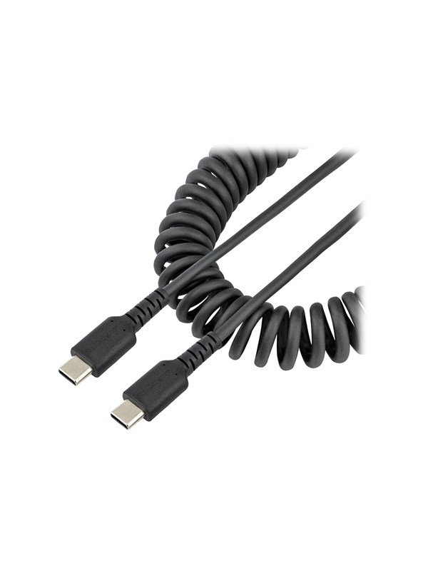 StarTech.com 20in (50cm) USB C Charging Cable Coiled Heavy Duty Fast Charge &amp; Sync USB-C Cable