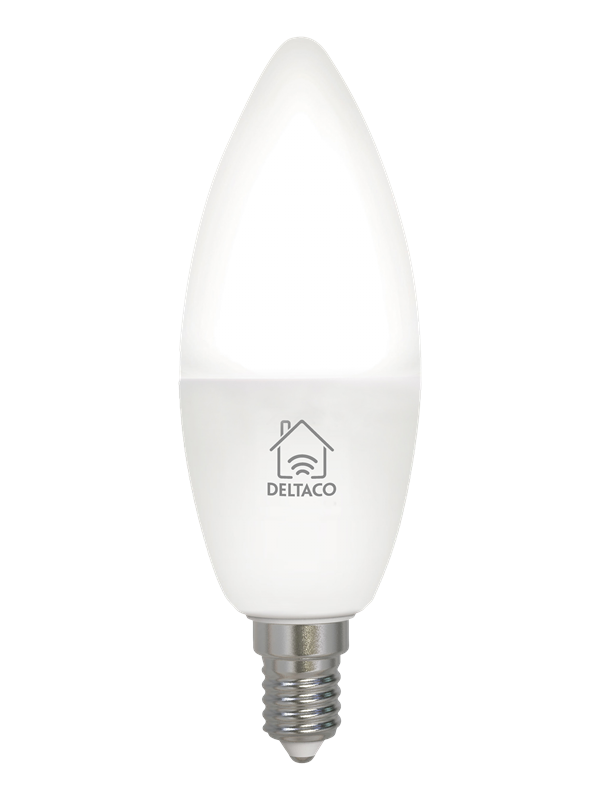 Deltaco LED lysepære, E14, 4.5W, 385lm, WiFi 2.4GHz, hvitt lys
