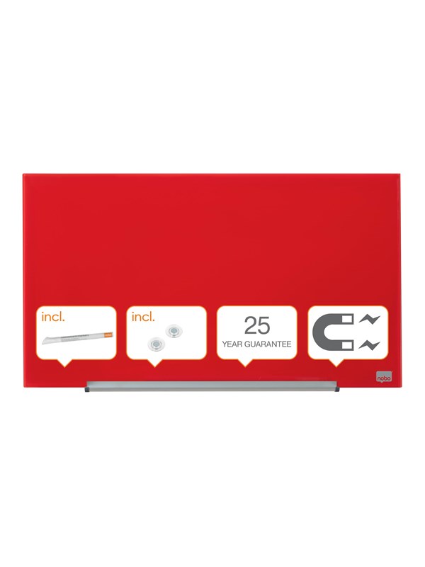 Nobo  Impression Pro Glass Magnetisk Whiteboard 31" 68x38cm Rød