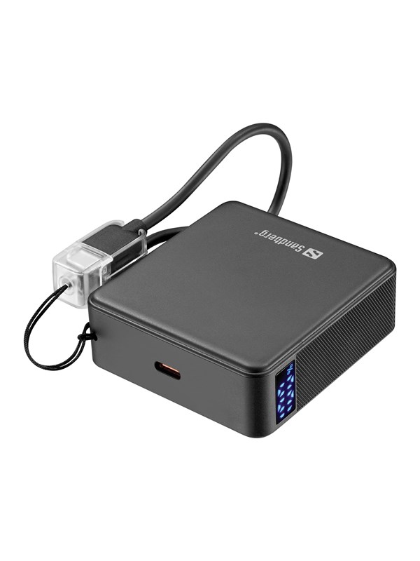 Sandberg Nano Powerbank 10000 PD20W Nødlader - Svart - 10000 mAh