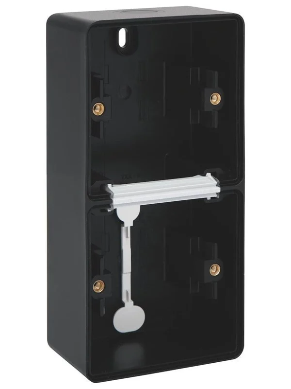 Niko-Servodan Splashproof double vertical surface-mounting box with two single flexible inputs for mounting two functions black