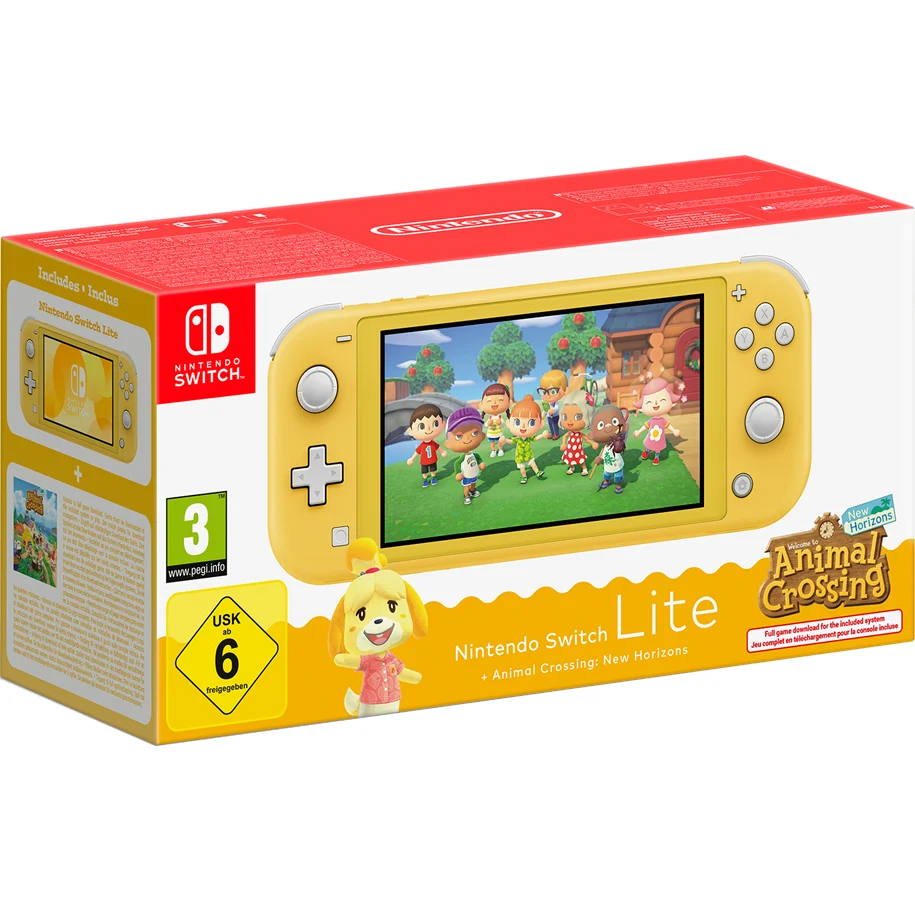 Nintendo Switch Lite - Yellow inc. Animal Crossing