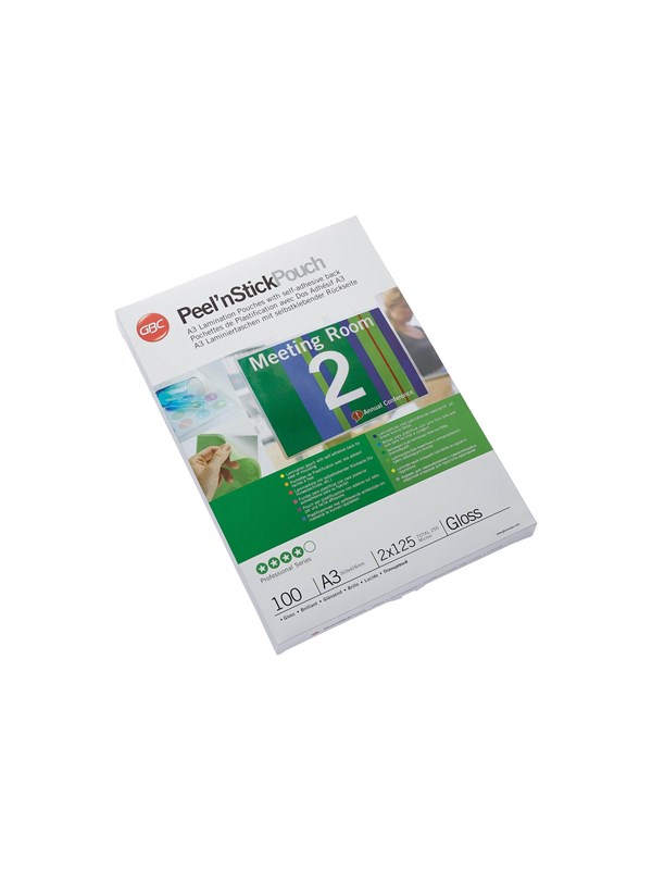 GBC Peel'n Stick - 100-pack - glossy - 303 x 426 mm - lamination pouches with adhesive back