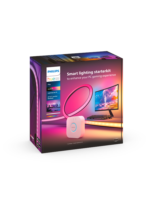 Philips Hue Play Gradient PC Lightstrip 24-27" + Hue Bridge