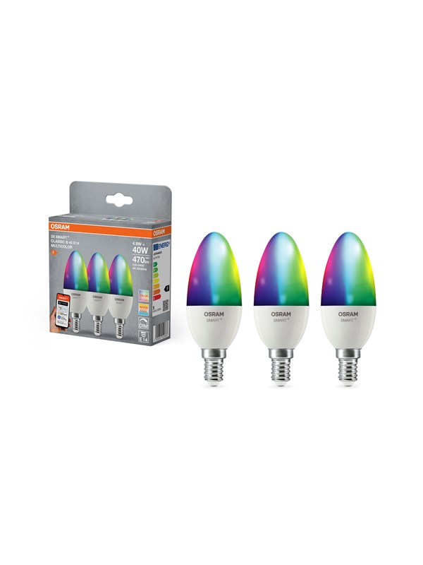 Osram SMART+ frosted candle 470lm 4.9W/RGBW frosted E14 3-pack