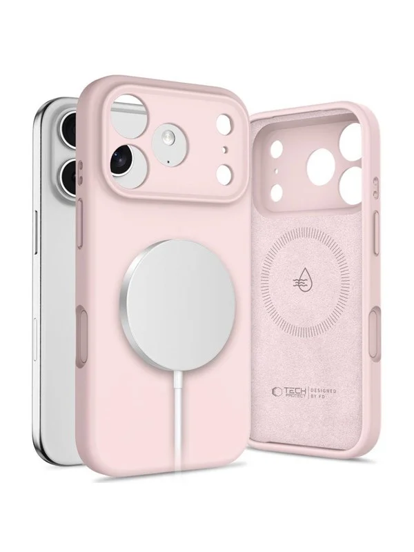 Tech-Protect Silicone MagSafe Case for iPhone 17 Pro Max - Pink