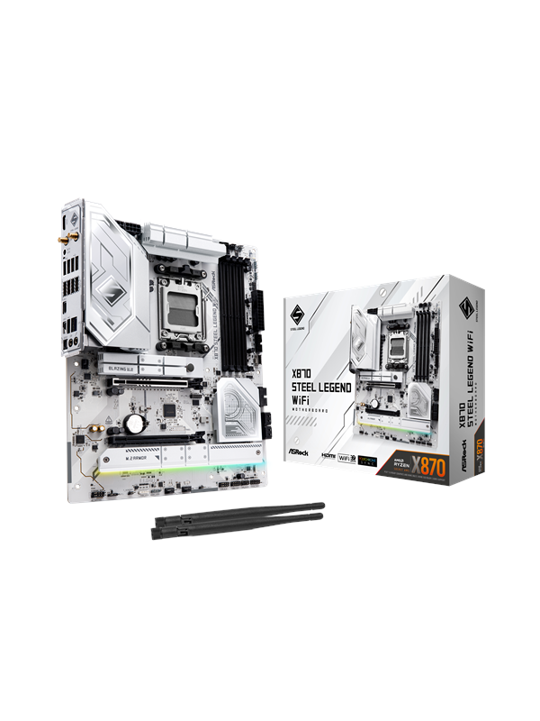 ASRock X870 STEEL LEGEND WIFI Hovedkort - AMD X870 - AMD AM5 socket - DDR5 RAM - ATX