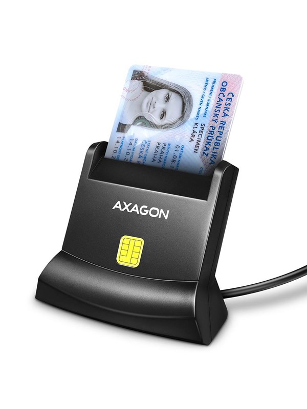 AXAGON USB-A Smart Card / ID Card StandReader