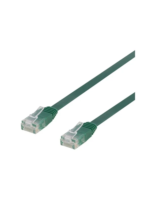 Deltaco TP-603G-FL - patch cable - 30 cm - green - Grønn - 0.3m