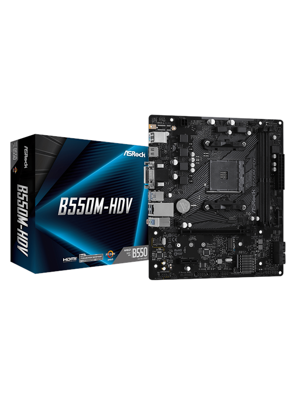 ASRock B550M-HDV Hovedkort - AMD B550 - AMD AM4 socket - DDR4 RAM - Micro-ATX