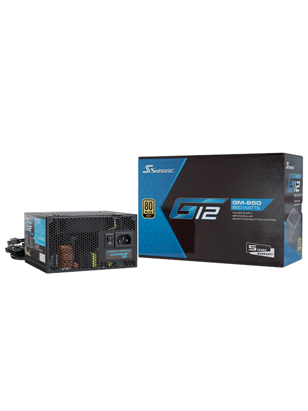 Seasonic G12 GM 850 Strømforsyning (PSU) - 850 Watt - 120 mm - ATX - 80 Plus Gold sertifisert