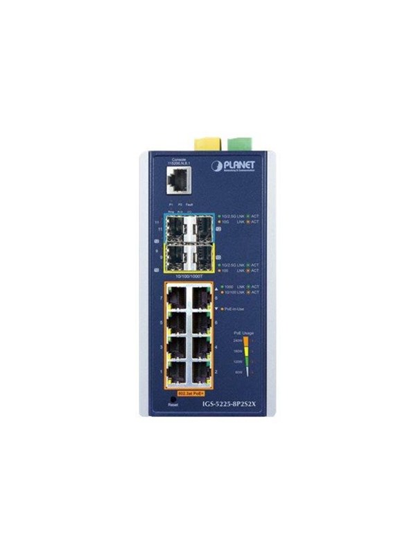 PLANET IGS-5225-8P2S2X - switch - 12 ports - Managed