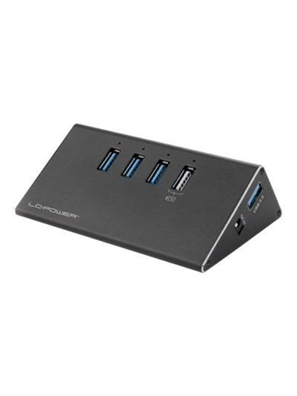 LC Power LC-HUB-ALU-2B-4 - hub - 4 ports USB-hub - USB 3.2 - 4 porter - Svart
