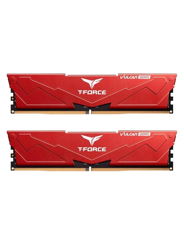 Team Group T-Force Vulcan DDR5-6000 - 32GB - CL30 - Dual Channel (2 pcs) - AMD EXPO &amp; Intel XMP - Rød