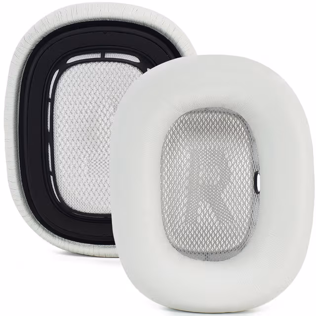 2-pak Lammeskinn Øreputer kompatibel med Apple AirPods Max - Premium Erstatning av Memory Foam Øreputer Grå