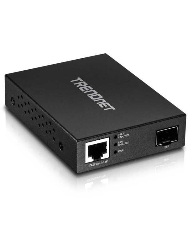 TRENDnet TFC-PGSFP Gigabit PoE PD SFP Fiber Media Converter