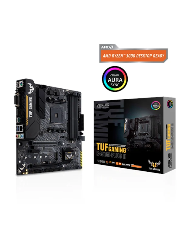 ASUS TUF GAMING B450M-PLUS II Hovedkort - AMD B450 - AMD AM4 socket - DDR4 RAM - Micro-ATX