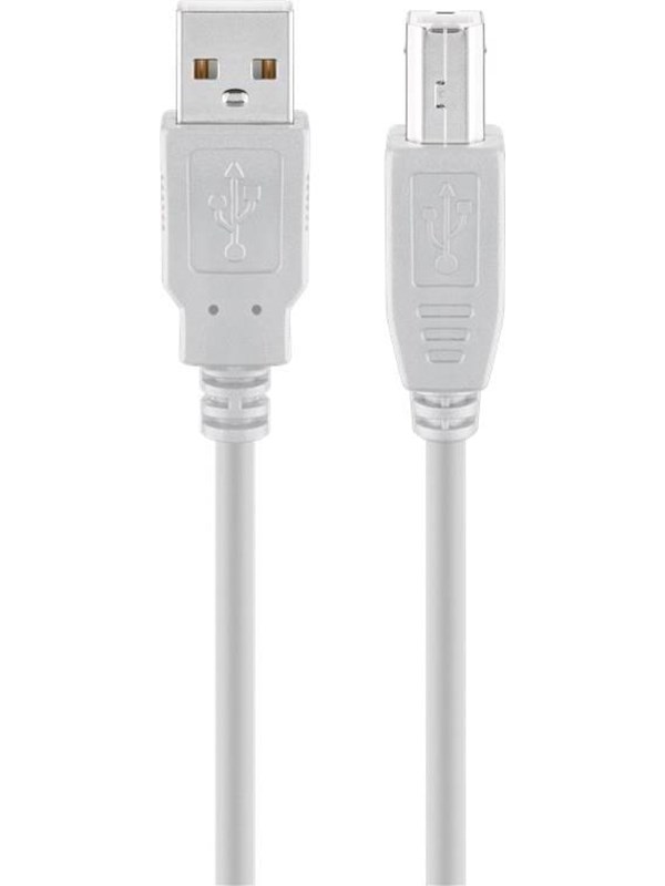 Pro USB-A <-> USB-B 2.0 - 5m - Grå