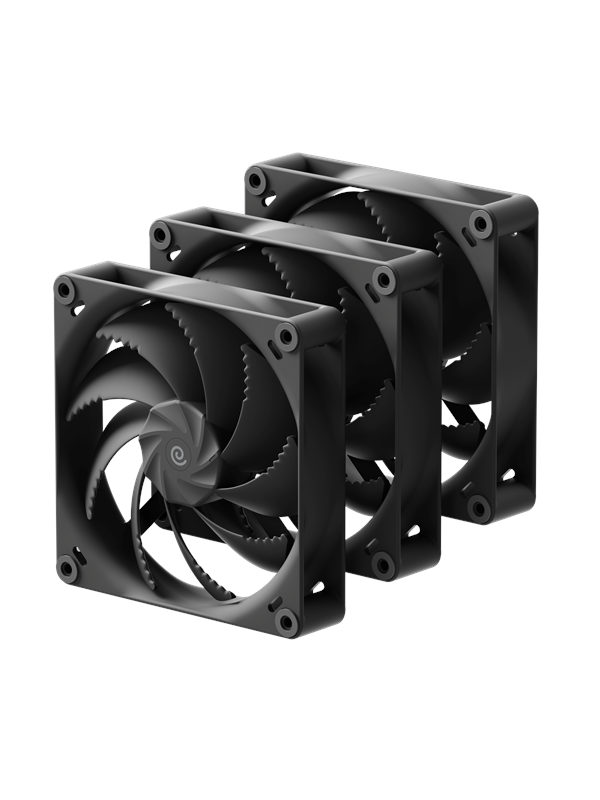 Havn H14 - Tripple pack - Kabinettvifte - 140mm - Svart - 31 dBA