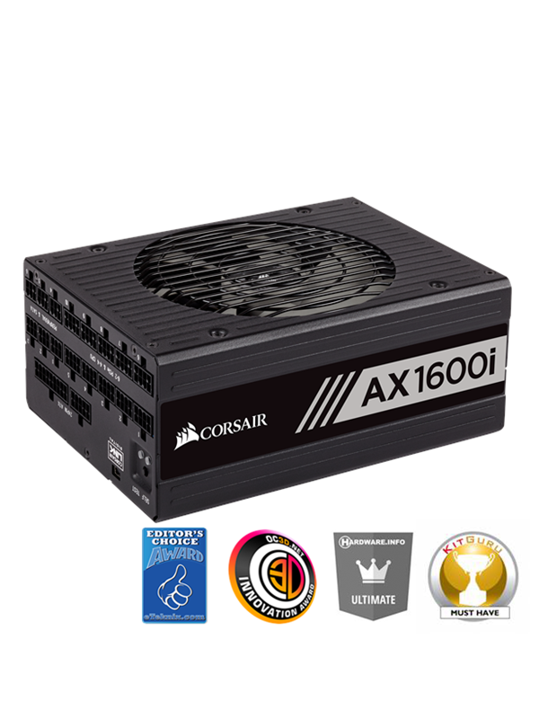 Corsair AX1600i Strømforsyning (PSU) - 1600 Watt - 140 mm - ATX 2.31 - 80 Plus Titanium sertifisert