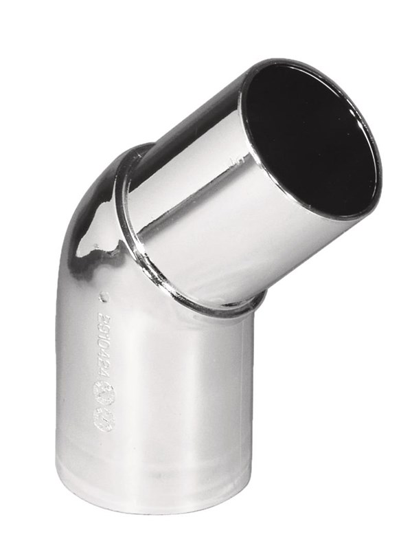 Purus angle 45° 32 mm chrome pp/tpe with tip end