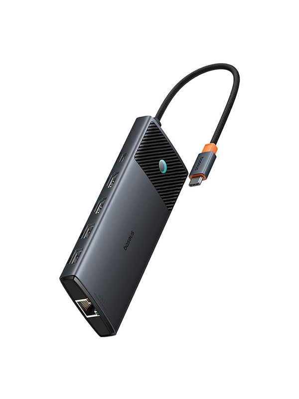 Baseus Metal Gleam II 10in1 HDMI USB-A USB-C RJ45 SD/TF Hub - Gray USB-hub